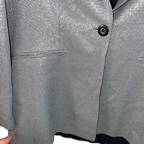 Mondi Vintage Womens Pant Suit Size Medium Gray Metallic Knit Pockets Wide Leg - Picture 5 of 10